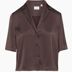 Aritzia Wilfred Beso Button Up Brown Top